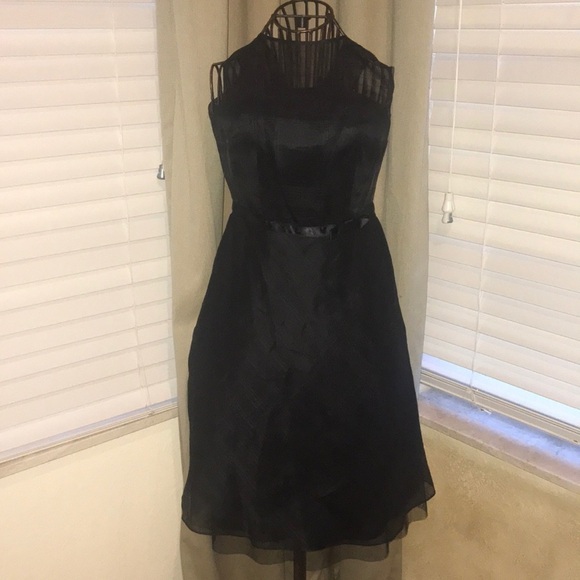 Express Black Silk Cocktail Dress - Picture 3 of 9